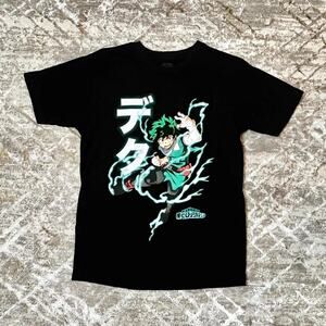 My Hero Academia Deku Anime Graphic T-Shirt Black Size M